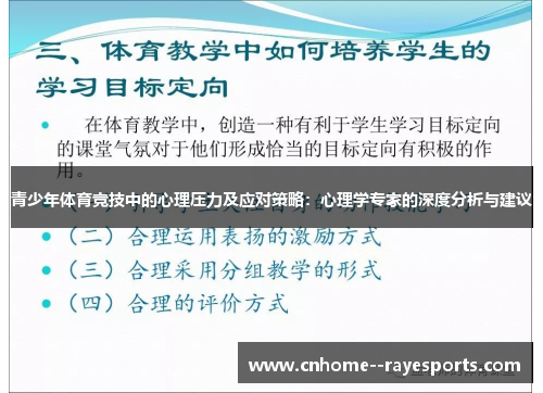 青少年体育竞技中的心理压力及应对策略：心理学专家的深度分析与建议
